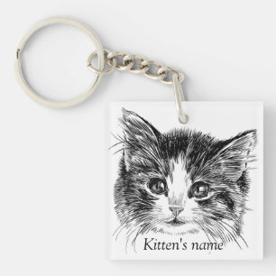 Customizable Sweet little Kitten Keychain