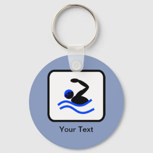 Customizable Swimmer Logo Keychain