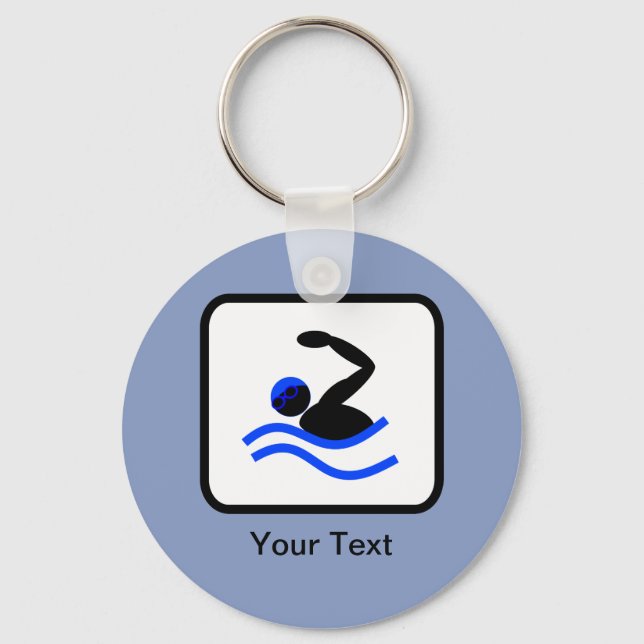 Customizable Swimmer Logo Keychain (Front)