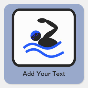 Customizable Swimmer Logo Square Sticker
