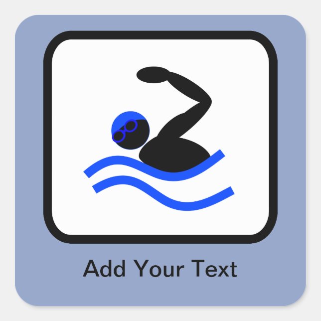 Customizable Swimmer Logo Square Sticker (Front)
