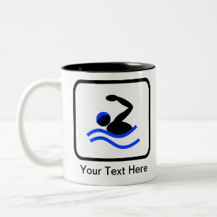 Customizable Swimmer Logo Two-Tone Coffee Mug