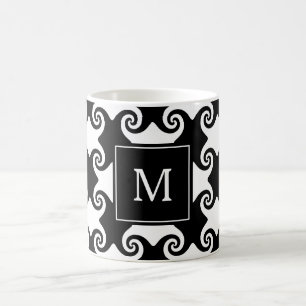Customizable Swirl Shapes Celtic like w/ Monogram Coffee Mug