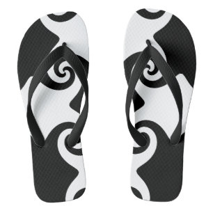 Customizable Swirl Shapes Tribal like Flip-flop Flip Flops