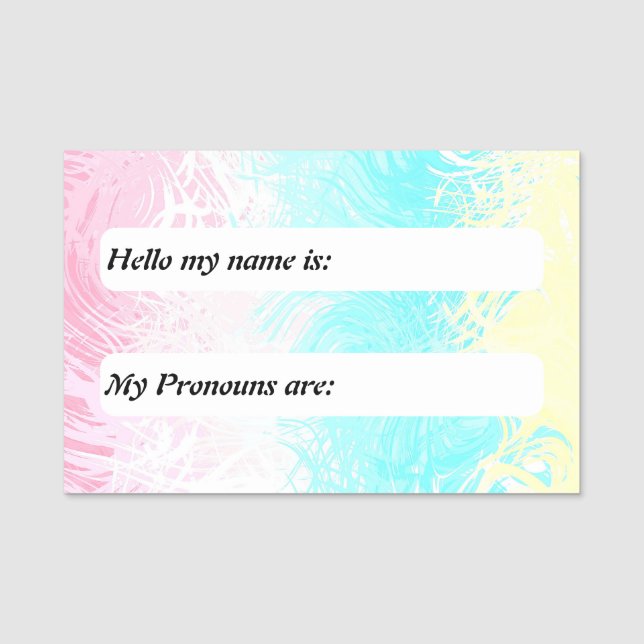 Customizable Swirly Trippy Genderflux  Pride Flag Name Tag (Front)