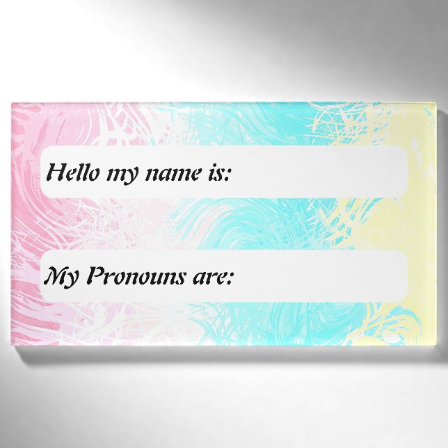 Customizable Swirly Trippy Genderflux  Pride Flag Name Tag (Front)