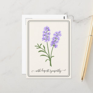 Customizable Sympathy Card with Hand-Drawn Flower