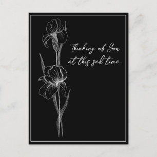 Customizable Sympathy Card with Hand-Drawn Iris Fl