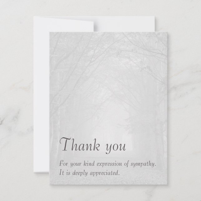 Customizable sympathy thank you card (Front)