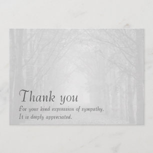 Customizable sympathy thank you card and envelope