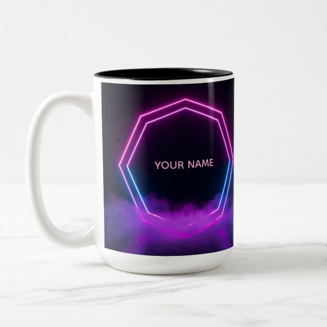 Customizable Synthwave Aesthetic-Mug Two-Tone Coffee Mug (Left)