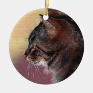 Customizable Tabby Cat Ornament