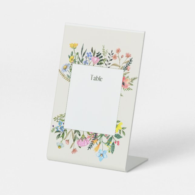 Customizable Table Number Placement  Pedestal Sign (Front)