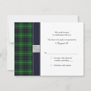 Customizable Tartan Celtic Wedding Reply Card