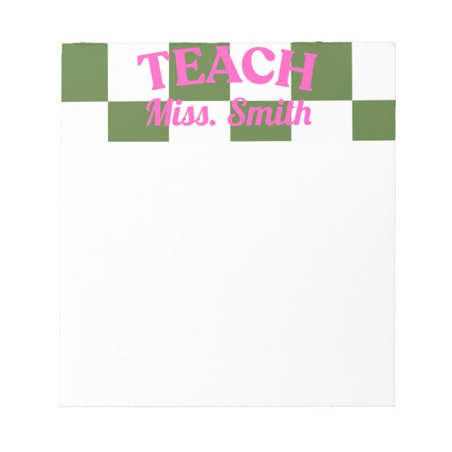 Customizable Teacher Post-it Notepad (Front)