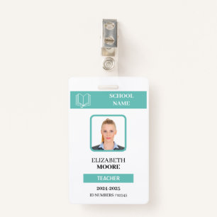 Customizable Teacher & Student ID Card Template Badge