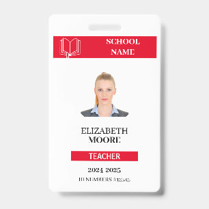 Customizable Teacher & Student ID Card Template Badge
