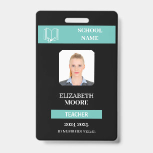 Customizable Teacher & Student ID Card Template Badge