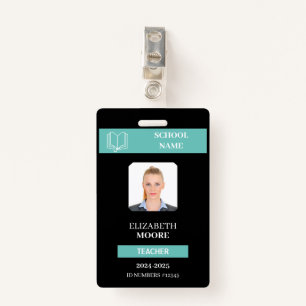 Customizable Teacher & Student ID Card Template Badge