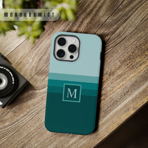 Customizable Teal Blue Green Colour Block iPhone 15 Pro Max Case