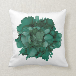 Customizable!!! Teal peony hand painted floral Throw Pillow