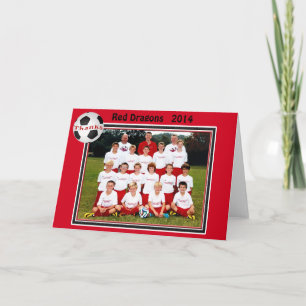 Customizable Team Photo Soccer Card for Monica