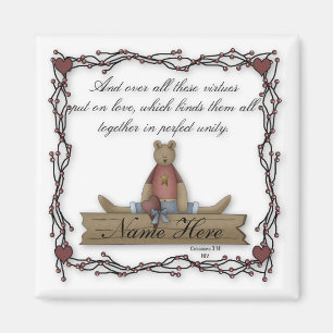 Customizable Teddy Bear Virtues Magnet 6