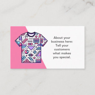 Customizable Tee Shirt Seller Shop Business Card