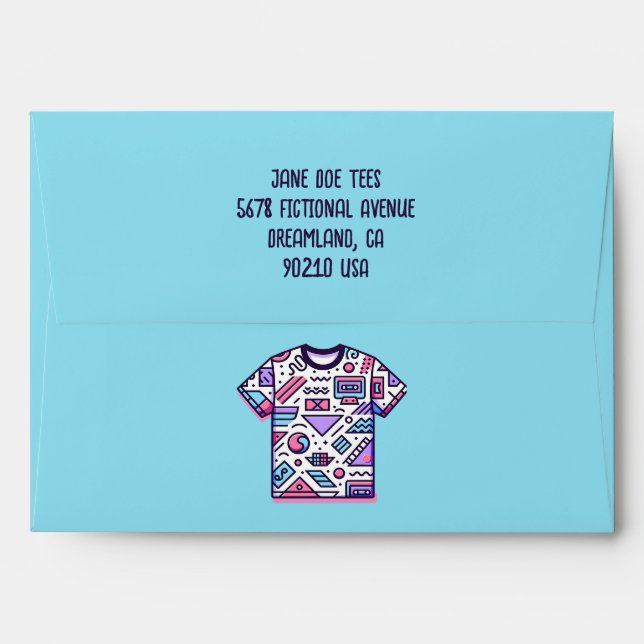 Customizable Tee Shirt Seller Shop Envelopes (Back (Top Flap))