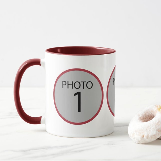 Customizable template 3 PHOTO Coffee Mug (With Donut)
