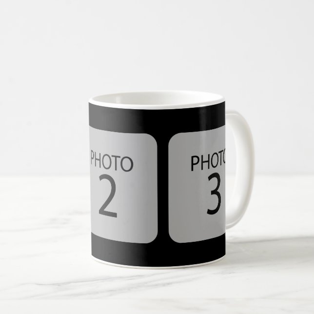 Customizable template 3 square PHOTOS Coffee Mug (Front Right)
