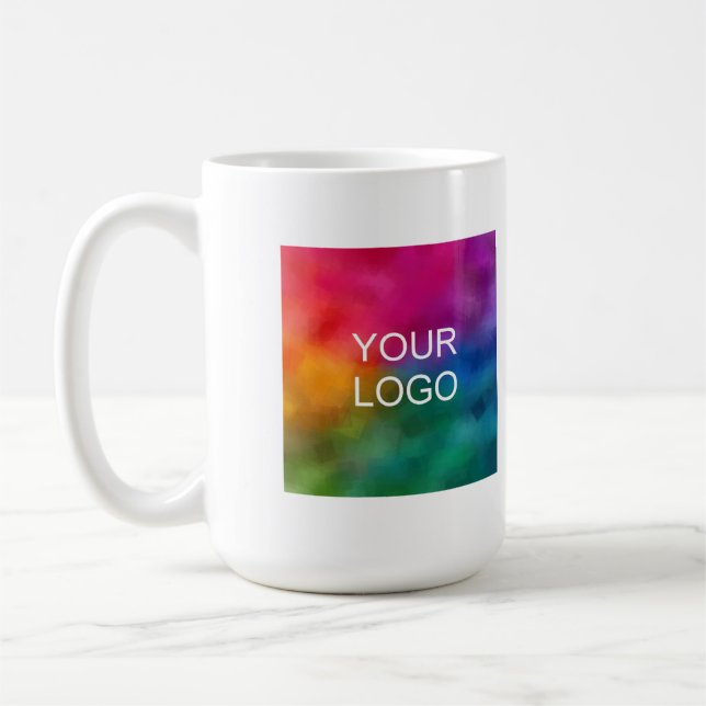 Customizable Template Add Your Business Logo Text Coffee Mug (Left)