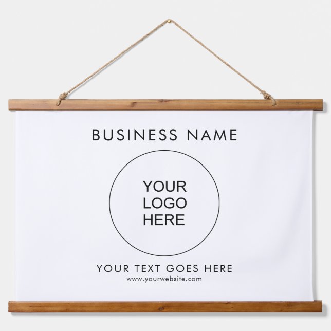 Customizable Template Add Your Business Logo Text Hanging Tapestry (Front)