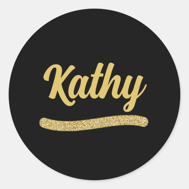 Customizable Template, gold on black Classic Round Sticker (Front)