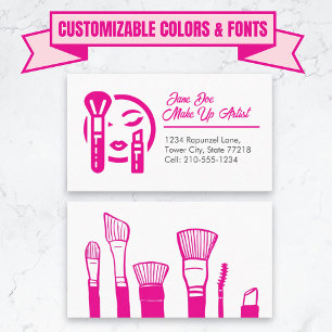 Customizable Template Make Up Artist Business Card
