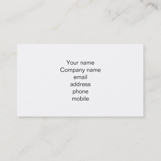 Customizable Template Make Your Own Business Card (Back)