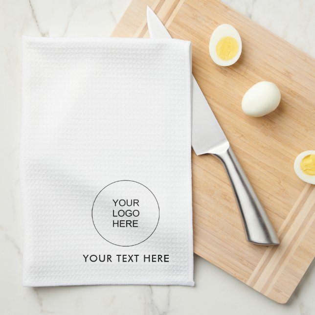 Customizable Template Your Business Logo Text Kitchen Towel (Quarter Fold)