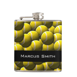 Customizable tennis ball pattern flask