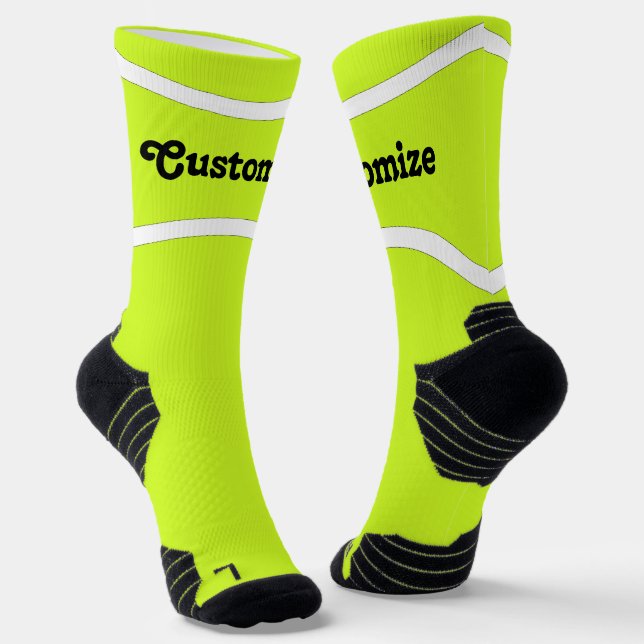 Customizable Tennis Player or Team Name Sports Socks (Angled)