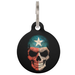 Customizable Texas Flag Skull Pet Tag