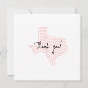 Customizable Texas Hearts Wedding Thank You Card