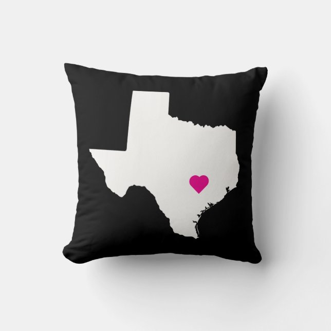Customizable Texas State Love Reversible Pillow (Front)