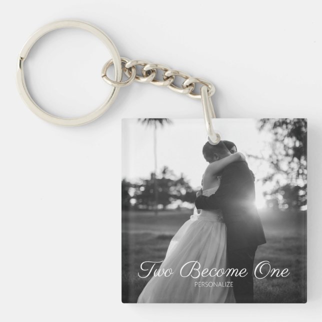 Customizable Text Acrylic Wedding Keychain (Front)