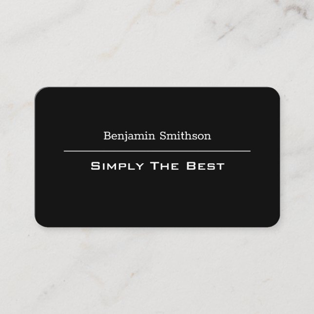Customizable Text and Colours Basic Black and Whit Business Card (Front)