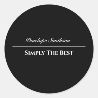 Customizable Text and Colours Basic Black and Whit Classic Round Sticker