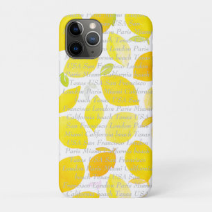 Customizable text and image modern citrus yellow iPhone 11 pro case