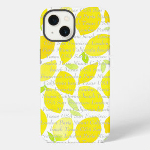 Customizable text and image modern pattern citrus iPhone 13 case