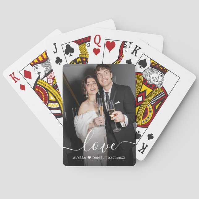 Customizable text and photo wedding guest  playing cards (Back)
