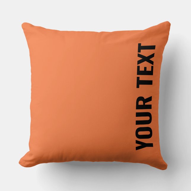Customizable Text Athletic Orange Double Sided Throw Pillow (Front)