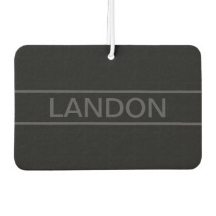 Customizable Text   Bold Modern Black & Dark Grey Air Freshener